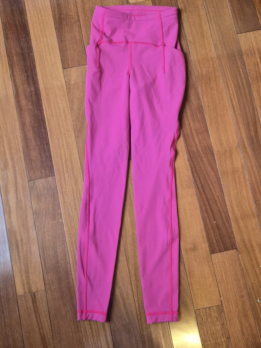 Lululemon Womens 0 Pink High Rise Running Leggings Pockets